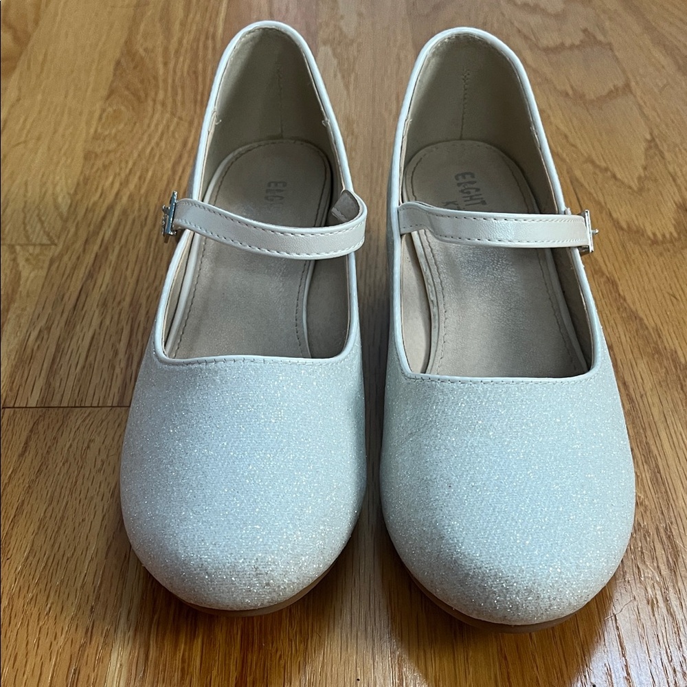 Elegant White Kids Mary Jane Dress Shoes